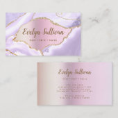 ラベンダーアゲテフェイクピアセントフォイルビジネスカード 名刺 (正面/裏面)