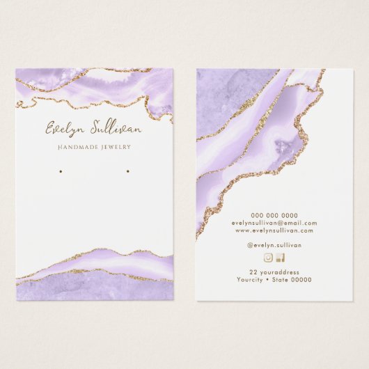 ラベンダーアゲートジュエリー表示カード (正面&裏面)