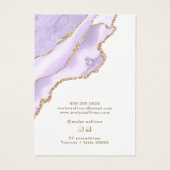 ラベンダーアゲートジュエリー表示カード (裏面)