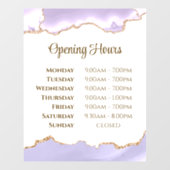 ラベンダーアゲート開館時間ウィンドウにしがみつく ウィンドウサイン (シート)