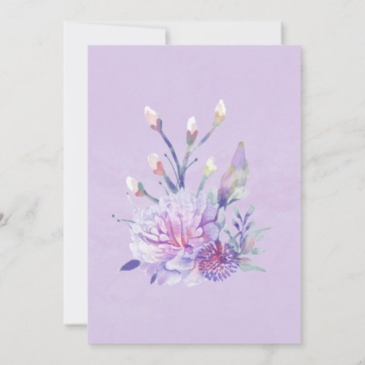 ラベンダーアジサイフローラブリデスメイドランチョン 招待状 (裏面)