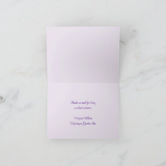 ラベンダーアジサイ折り畳みサンキューカード カード (内部)