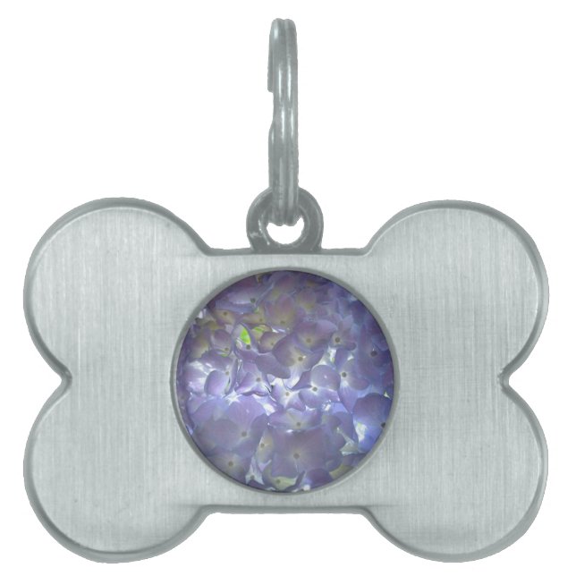 ラベンダーアジサイ紫色の花 ペットネームタグ (正面)