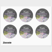 ラベンダーアジサイ結婚シャルボードラベル ラウンドシール (シート)