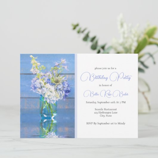 ラベンダーアジランゲアリフレクション誕生日 招待状 (スタンド正面)