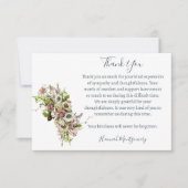 ラベンダーアネモン葬儀写真サンキューカード ノートカード (正面)