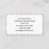 ラベンダーアンドグリーンパステルマンダラパターンデザイン 名刺 (裏面)