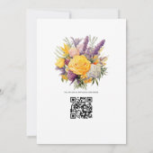 ラベンダーアンドゴールデンイエローフローラ春の結婚式 招待状 (裏面)