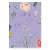 ラベンダーアンドセージグリーンアウトドア庭園の結婚式 テーブルナンバー (正面)