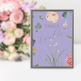 ラベンダーアンドセージグリーンアウトドア庭園の結婚式 テーブルナンバー