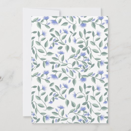 ラベンダーアンドセージグリーンフローラブライダルシャワー 招待状 (裏面)