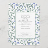 ラベンダーアンドセージグリーンフローラブライダルシャワー 招待状 (正面/裏面)