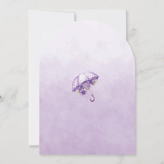 ラベンダーアンブレラとフラワーズブライダルシャワー 招待状 (裏面)
