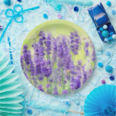 ラベンダーイエローウォーター色フローラ ペーパープレート (パーティー)