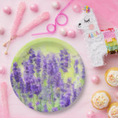 ラベンダーイエローウォーター色フローラ ペーパープレート (パーティー)