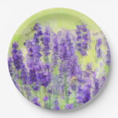 ラベンダーイエローウォーター色フローラ ペーパープレート (正面)