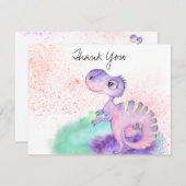 *~*ラベンダーイエロードラゴン男の赤ちゃんベビーシャワー サンキューカード (正面/裏面)