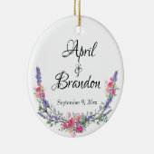 ラベンダーイエローピンクのバラとユーカリ セラミックオーナメント (右)