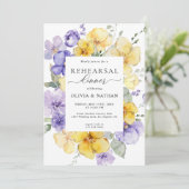 ラベンダーイエローフラワーリハ素朴ーサルディナー 招待状 (スタンド正面)