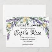 ラベンダーイエローローズとユーカリのブライズシャワー 招待状 (正面/裏面)