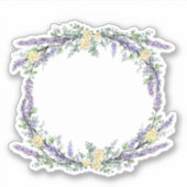ラベンダーイエローローズアンドユーカリの水色 シール (正面)