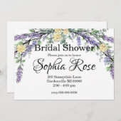 ラベンダーイエローローズアンドユーカリブライダルシャワー 招待状 (正面/裏面)