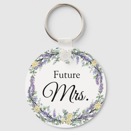 ラベンダーイエローローズアンドユーカリ キーホルダー (正面)