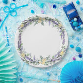 ラベンダーイエローローズアンドユーカリ ペーパープレート (パーティー)