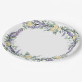 ラベンダーイエローローズアンドユーカリ ペーパープレート (アングル)