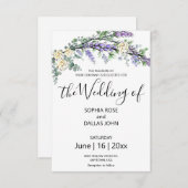 ラベンダーイエローローズユーカリエレガントフローラ 招待状 (正面/裏面)