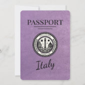 ラベンダーイタリアパスポート結婚式招待状 招待状 (裏面)