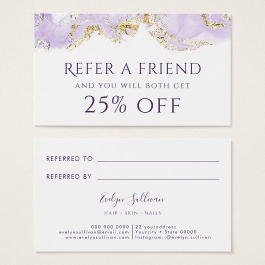 ラベンダーインク紹介カード (正面&裏面)