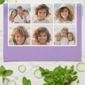 ラベンダーインスタグラム写真コラージュカスタムモノグラム キッチンタオル (折り畳み)