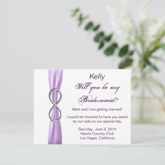 ラベンダーインフィニティウェディングブライズメイドカード 招待状 (スタンド正面)