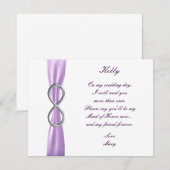 ラベンダーインフィニティウェディングメイドオブオナーカード 招待状 (正面/裏面)