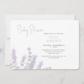 ラベンダーイン開花ベビーシャワー水平 招待状 (正面)