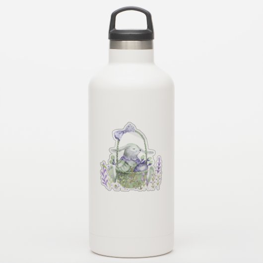 ラベンダーイースターバニー,卵とバスケット シール (ウォーターボトル)