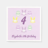 ラベンダーイースター4th誕生日 スタンダードカクテルナプキン (正面)