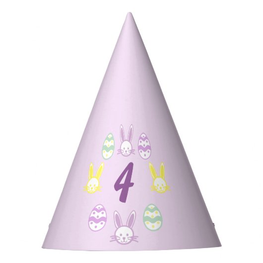 ラベンダーイースター4th誕生日 パーティーハット (正面)
