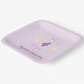 ラベンダーイースター4th誕生日 ペーパープレート (傾斜あり)