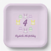 ラベンダーイースター4th誕生日 ペーパープレート (正面)