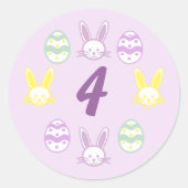 ラベンダーイースター4th誕生日 ラウンドシール (正面)
