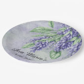 ラベンダーウィステリアフラワーズマーブルブライダルシャワー ペーパープレート (アングル)