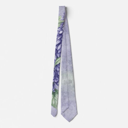 ラベンダーウィステリアフラワーズマーブル結婚グルームズ ネクタイ (裏面)