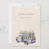 ラベンダーウィステリアヴィンテージ結婚トラック詳細 招待状 (裏面)