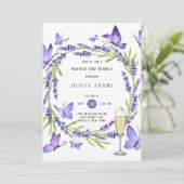ラベンダーウィステリア&蝶ブランチ&バブリー 招待状 (スタンド正面)