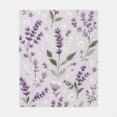 ラベンダーウィスパーズ – ボタニカルフリースブランケット フリースブランケット (正面)