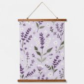 ラベンダーウィスパーズ – 植物刺繍壁テープ 吊り下げ型タペストリー (正面)