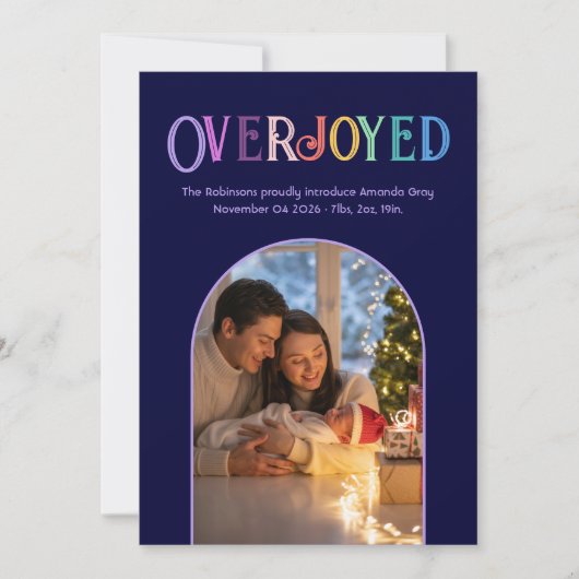 ラベンダーウィムシークリスマスベビー誕生発表写真 シーズンカード (正面)