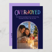 ラベンダーウィムシークリスマスベビー誕生発表写真 シーズンカード (正面/裏面)